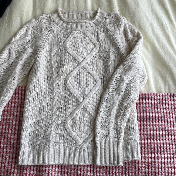 J.Crew Cream Roll-Neck Cable-Knit Sweater, Size Small - Picture 3 of 4
